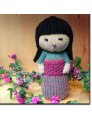 KnitWhits Softie Kits - Sakura Kokeshi Doll Aqua