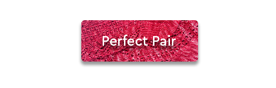 Perfect Pair! text over a close up shot of pink knit socks