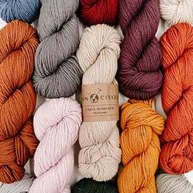 A bundle of different colored yarns