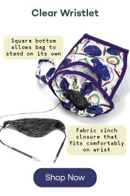 Clease Wristlet, Square bottom allows bag to stand on its own, Fabric cinch closure that fits comfortably on wrist Shop Now