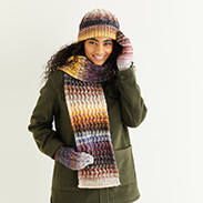 Sirdar Jewelspun Hat, Scarf, and Mitts Set