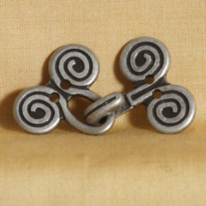 Noble Button Metal Buttons and Clasps - 3189 - Hook & Eye Clasp with Spirals