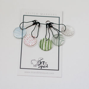 KT and the Squid Stitch Markers Abstract