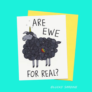 Lucky Sardine Lucky Sardine - Black Sheep Are Ewe For Real Greeting Card