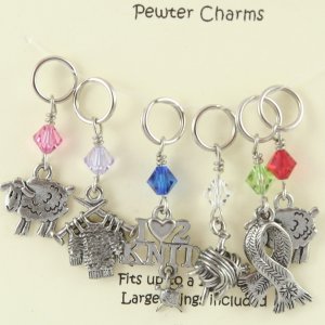 KnitWit Momma Pewter Stitch Markers - Knitting