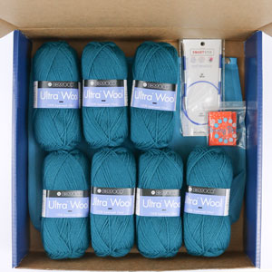 Jimmy Beans Wool Beginner's Knit Kits for Awesome People - Garter Stitch Pullover - Kale - M (43.5 inches)