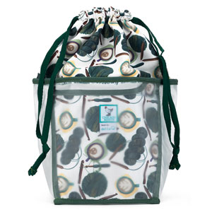 Chicken Boots Double Double Project Bag - Coffee and Yarn Green (Pre-Order) by della Q