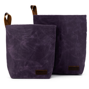 Maker's Canvas Knit Sacks (Set of 2) - Purple by della Q