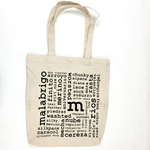 Tote Bags - Tote 'Word Mix' Natural by Malabrigo