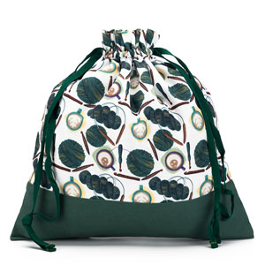 Large Eden Project Bag - 119-2 - Fabric Print Collection - Coffee and Yarn Green by della Q