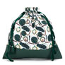 della Q Large Eden Project Bag - 119-2  - Fabric Print Collection - Coffee and Yarn Green