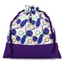 della Q Large Eden Project Bag - 119-2  - Fabric Print Collection - Coffee and Yarn Purple