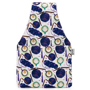 Nora Wrist Bag - 1300-1 - Fabric Print Collection - Coffee and Yarn Purple by della Q