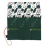 della Q Tri-Fold Circular Needle Case - 1145  - Fabric Print Collection - Coffee and Yarn Green
