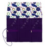 della Q Tri-Fold Circular Needle Case - 1145  - Fabric Print Collection - Coffee and Yarn Purple