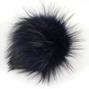 Jimmy Beans Wool Fur Pom Poms  - Blue - Snap (6")