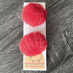 Ikigai Fiber Wool Pom Poms - Red Wool Pom 6cm