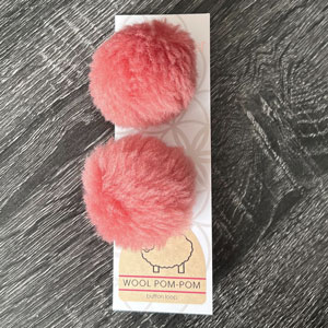 Ikigai Fiber Wool Pom Poms - Coral Wool Pom 6cm