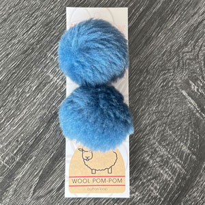 Ikigai Fiber Wool Pom Poms - Blue Wool Pom 6cm
