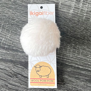 Ikigai Fiber Wool Pom Poms - White Wool Pom 8cm