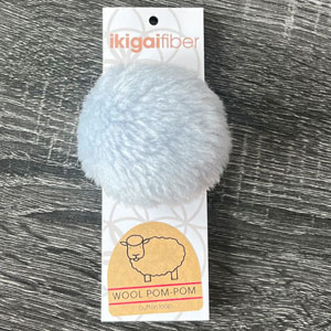 Wool Pom Poms - Light Grey Wool Pom 8cm by Ikigai Fiber