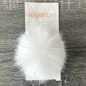 Faux Luxe Pom Poms - Med Lux White by Ikigai Fiber