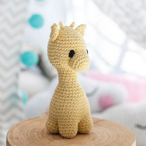 Hoooked Plush Crochet Toys - Giraffe Ziggy - Popcorn (yellow)