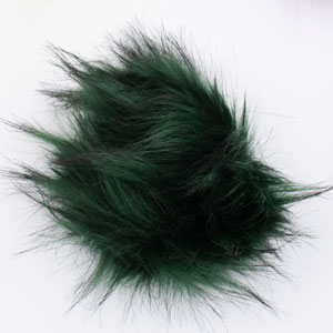 Jimmy Beans Wool Faux Fur Pom Poms w Snap - Dark Green