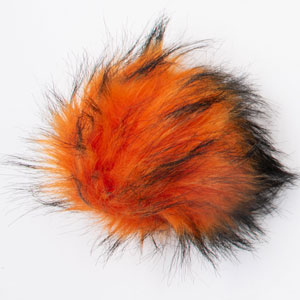 Jimmy Beans Wool Faux Fur Pom Poms w Snap - Orange