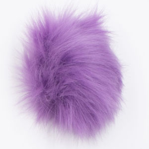 Jimmy Beans Wool Faux Fur Pom Poms w Snap - Light Purple