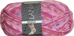 Lana Grossa Meilenweit Magico Yarn - 2525 Pink Stripes