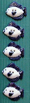 Incomparable Buttons Ceramic Buttons - L065 - Fish