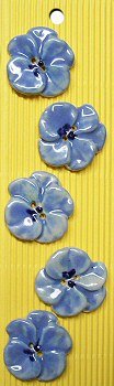 Incomparable Buttons Ceramic Buttons - L099 - Blue Pansy
