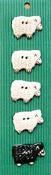 Incomparable Buttons Ceramic Buttons - L139 - Sheep