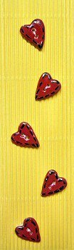 Incomparable Buttons Ceramic Buttons - L191 - Red Hearts