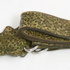 Grayson E Large Wide Flower-Stamped Handles - Olive