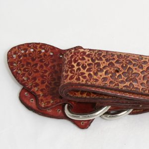 Grayson E Large Wide Flower-Stamped Handles - Amber