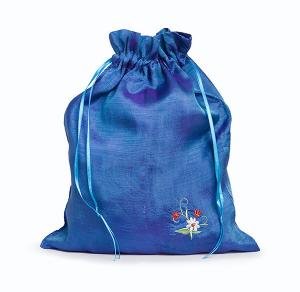 della Q Eden Embroidered Drawstring Bag - Large - Blue