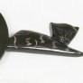 Carved Horn Shawl Pin - Dark Cat