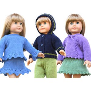 Knitting at Knoon Patterns - 18" Doll Sweaters: Three Pattern