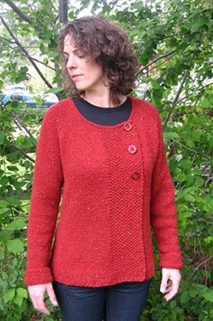 Knitting Pure and Simple Women's Sweater Patterns - 0299 - Bulky Asymmetric Cardigan Pattern