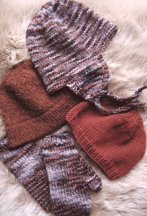 Knitting Pure and Simple Hat and Mitten Patterns - 297 Bulky Hat and Mitten Set Pattern
