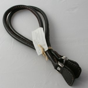 Grayson E Large Rolled Leather Handles - Black (2nd Quality)