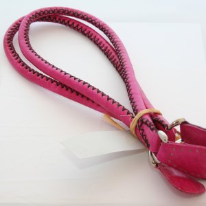 Grayson E Large Rolled Leather Handles - Pink  (2nd Quality)