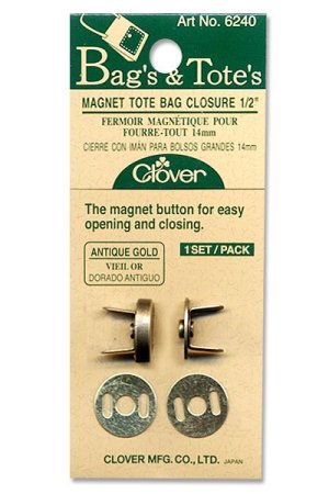 Clover Magnet Tote Bag Closure - 1/2 Antique Gold