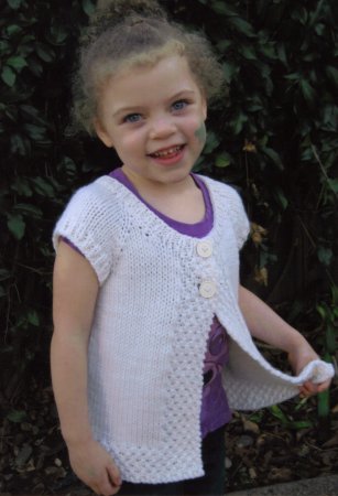 Knitting Pure and Simple Baby & Children Patterns - 0106 - Girls Cap Sleeve Cardi Vest Pattern