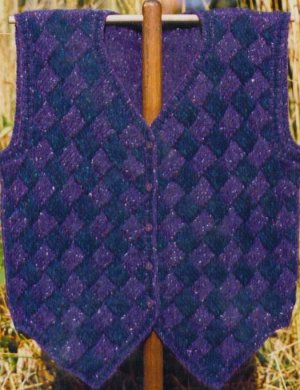Oat Couture Patterns - Entrelac Tuxedo Vest Pattern