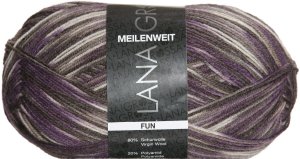 Lana Grossa Meilenweit Sock Yarn - Fun 159 Purple/Green