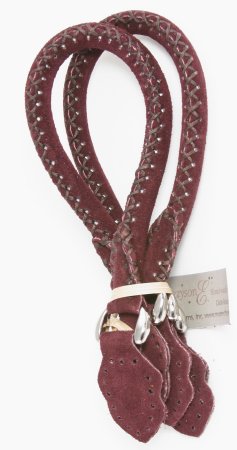 Grayson E Small Rolled Suede Handles - Burgundy