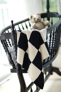 Churchmouse Wee Ones Patterns - Garter Blocks Baby Blanket Pattern